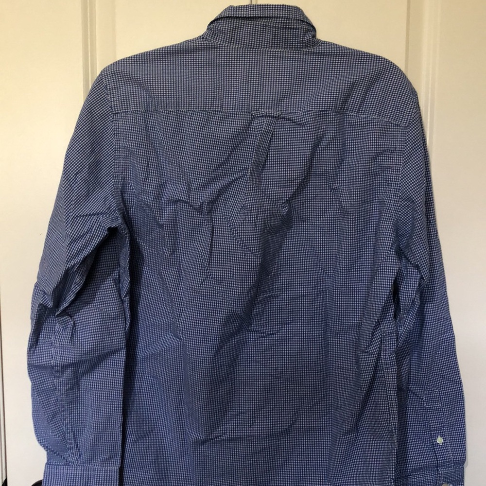 Aeo Blue Gingham Button Down - image 4